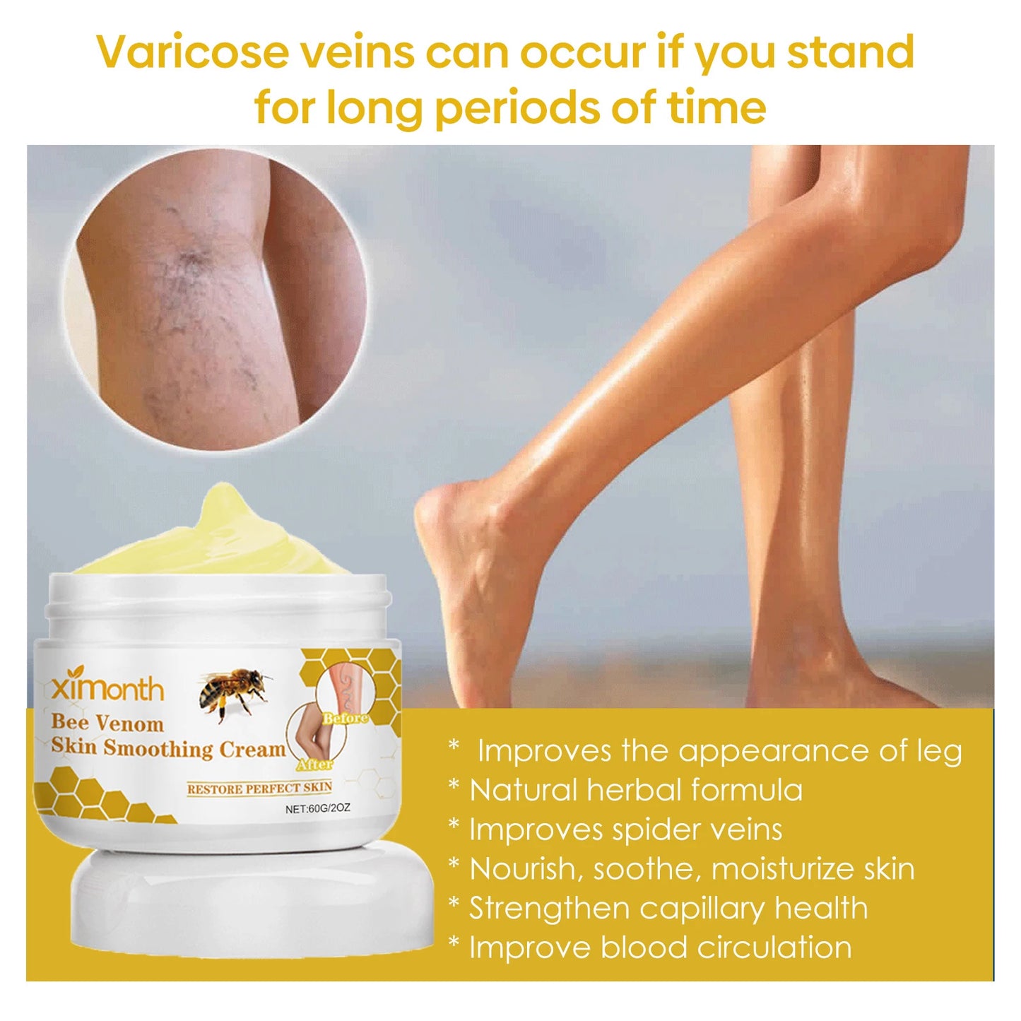 Ximonth Bee Venom Vein Repair Cream 60g