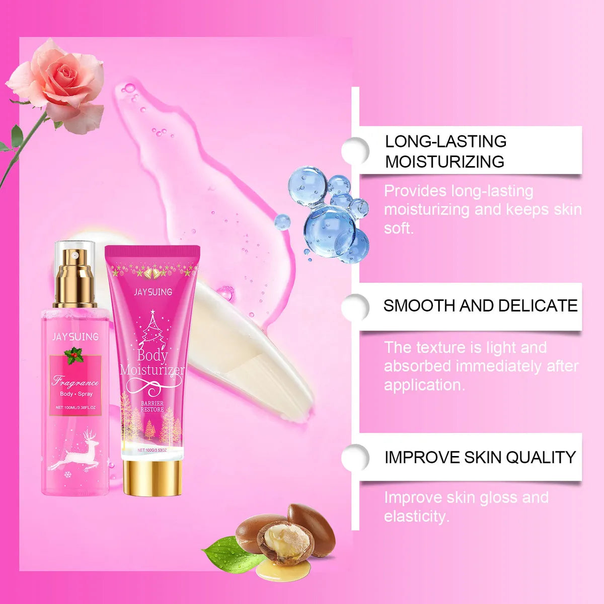 Jaysuing Temptation Body Care Gift Set Fragrant, Nourishing and Travel-Friendly
