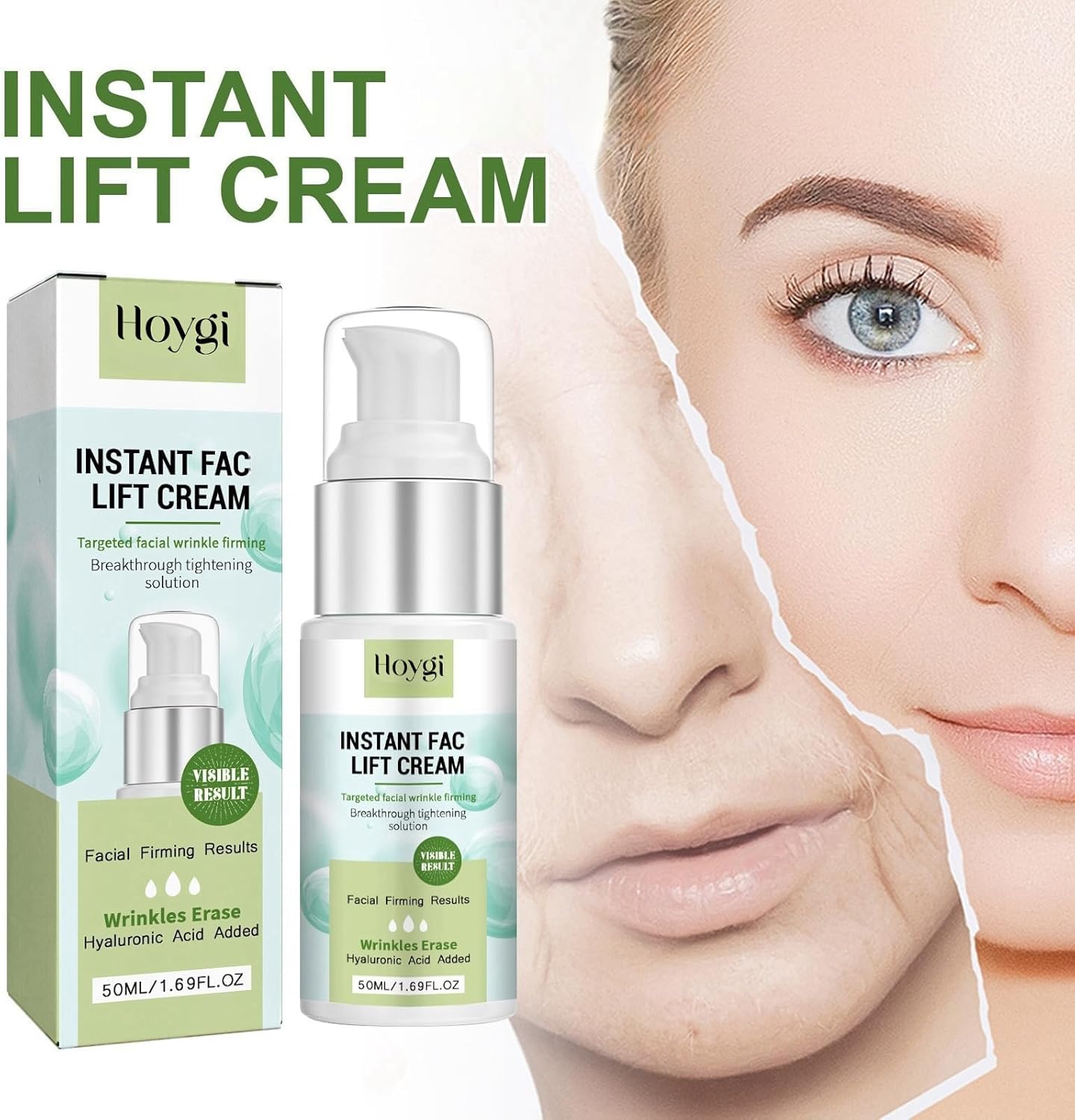 Hoygi Hyaluronic Acid Firming Face Cream Hydrating and Anti-Aging Moisturizer, 50ml