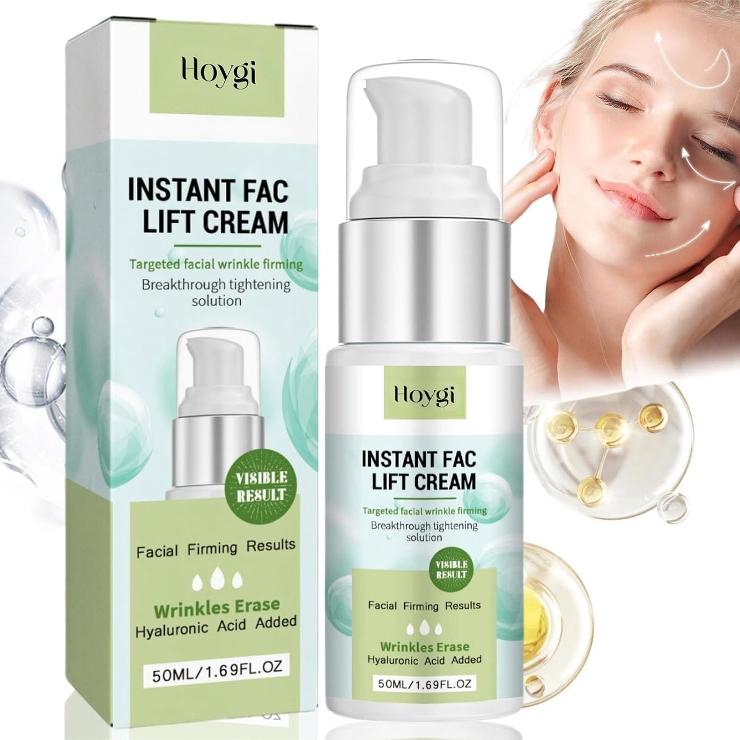 Hoygi Hyaluronic Acid Firming Face Cream Hydrating and Anti-Aging Moisturizer, 50ml