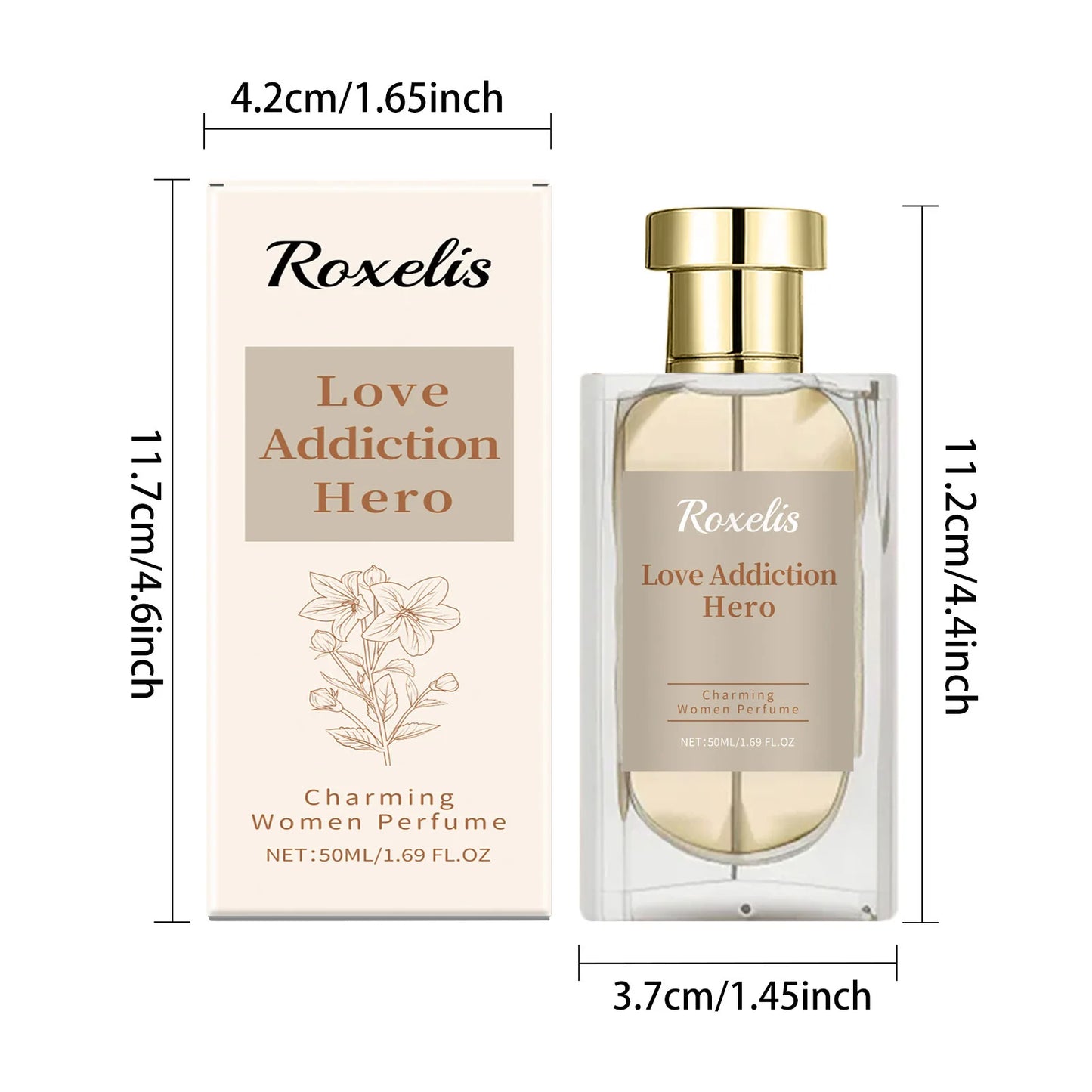 ROXELIS Charming Floral Perfume Captivating Long-Lasting Fragrance, 50ml