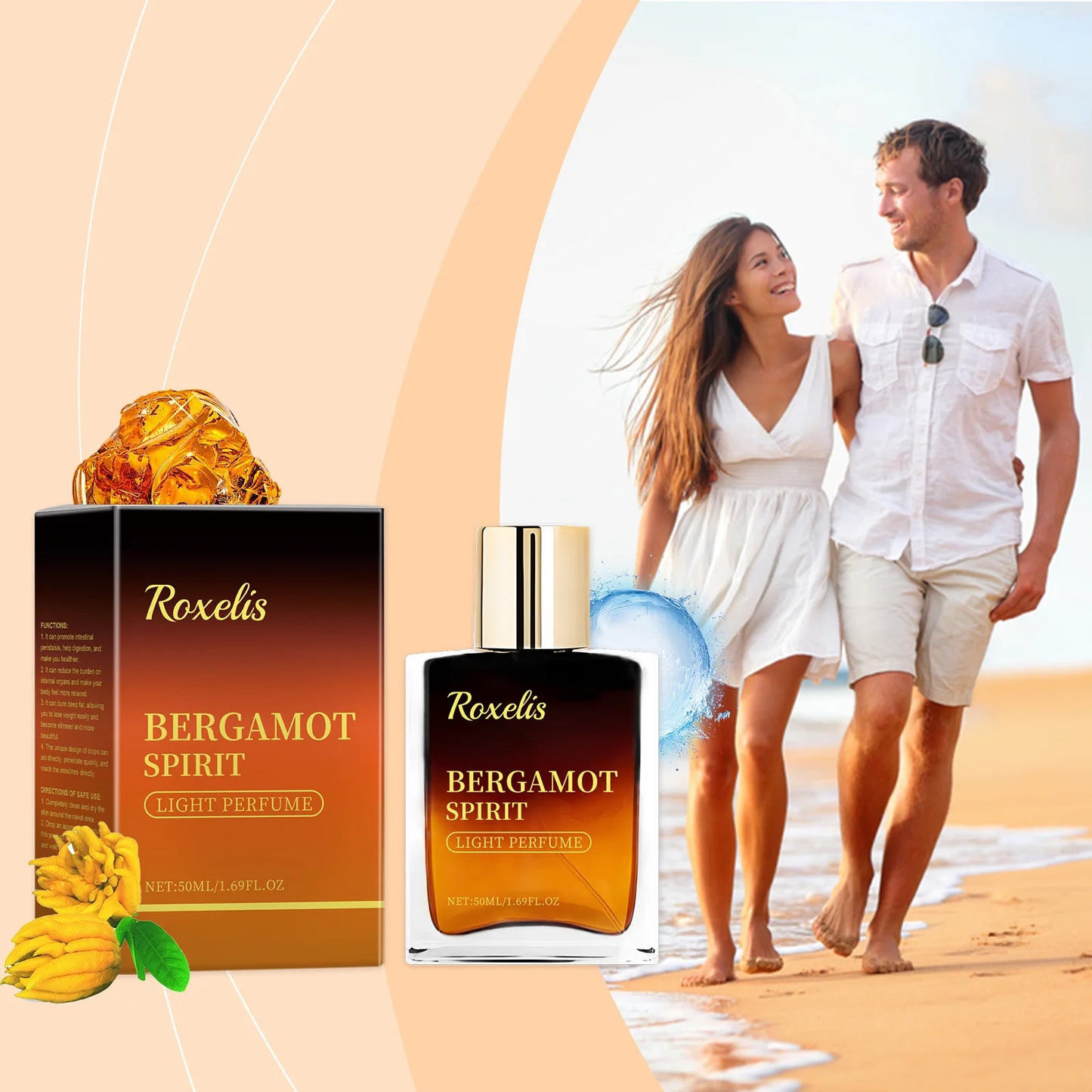 ROXELIS Bergamot Spirit Light Eau de Parfum Fresh, Elegant & Long-Lasting, 50ml