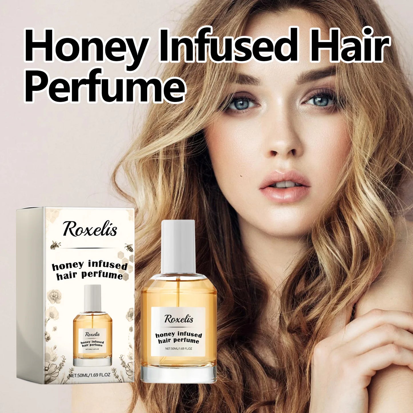 Roxelis Honey Glow Hair Perfume, Sweet Scent & Lightweight, 50ml