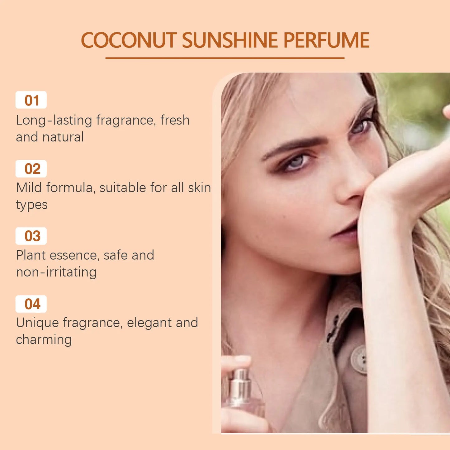 ROXELIS Coconut Sunshine Perfume Mist Tropical Summer Fragrance for Women, 50ml