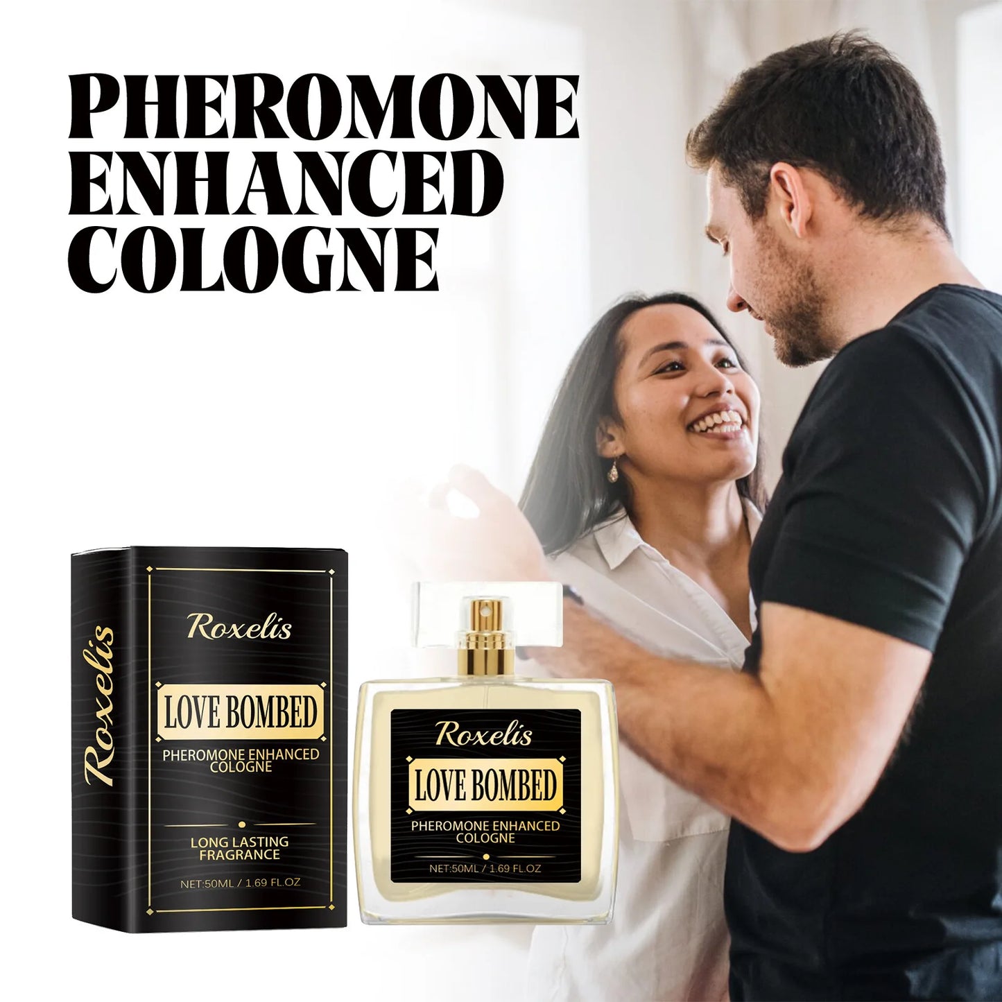 ROXELIS Men's Love Bombed Cologne Pheromone Infused, Bold & Long-Lasting, 50ml