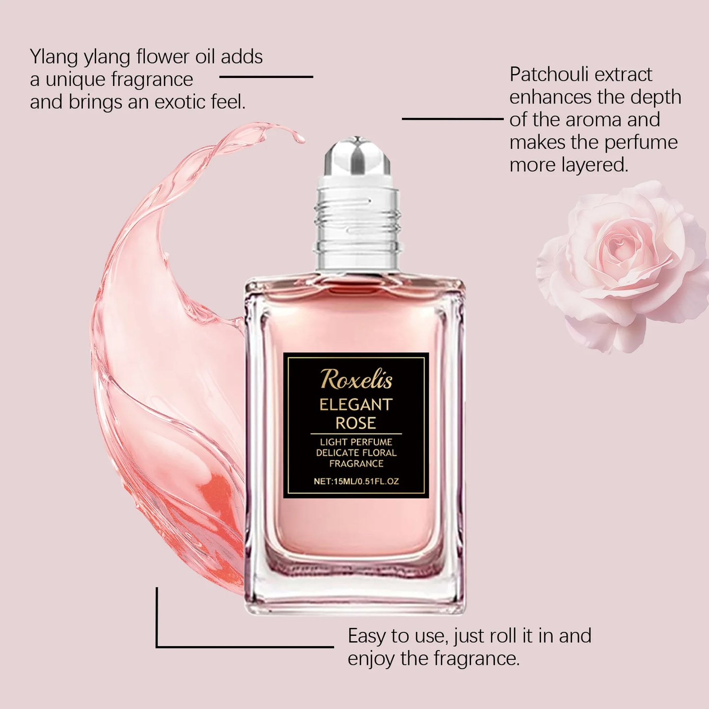 ROXELIS Rose Perfume Roller Ball  (15ml)