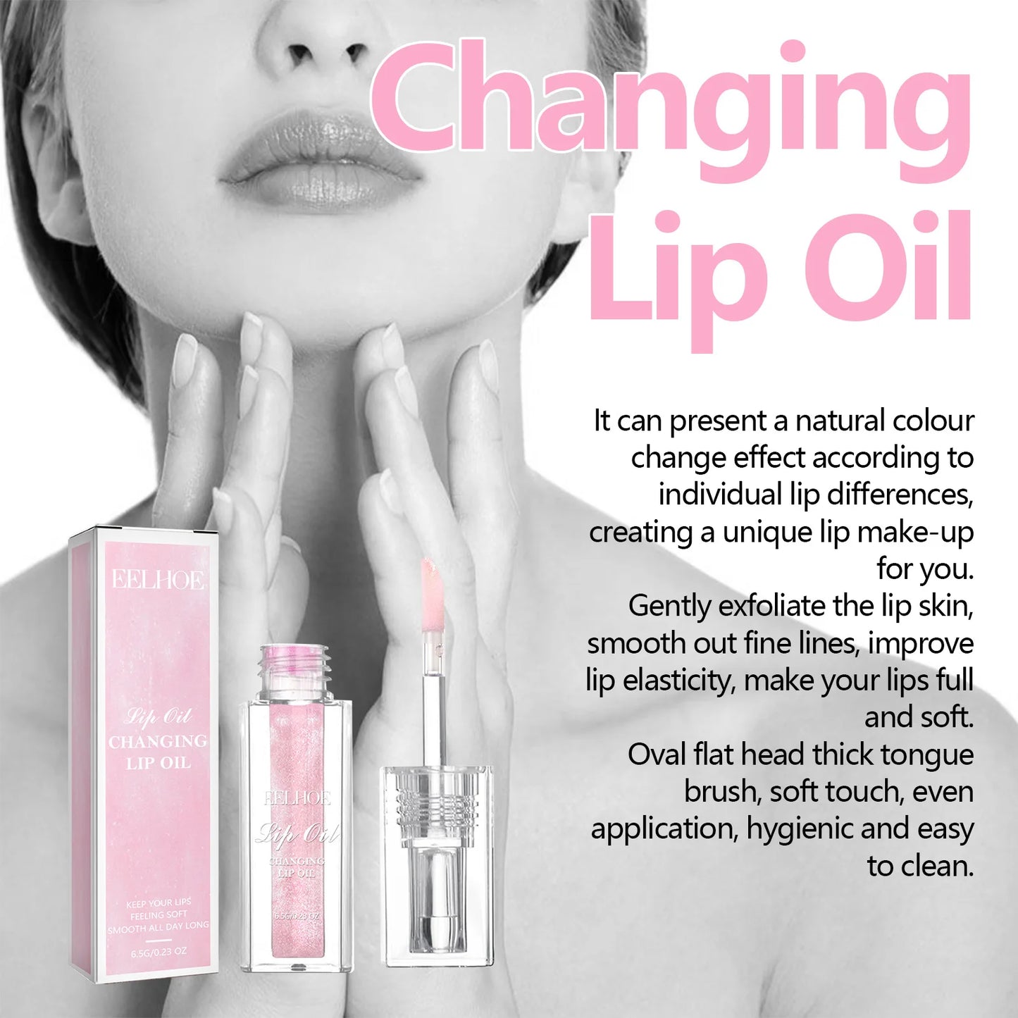 EELHOE Color Changing Lip Oil 6.5g Hydrating, Flawless Color Transformation
