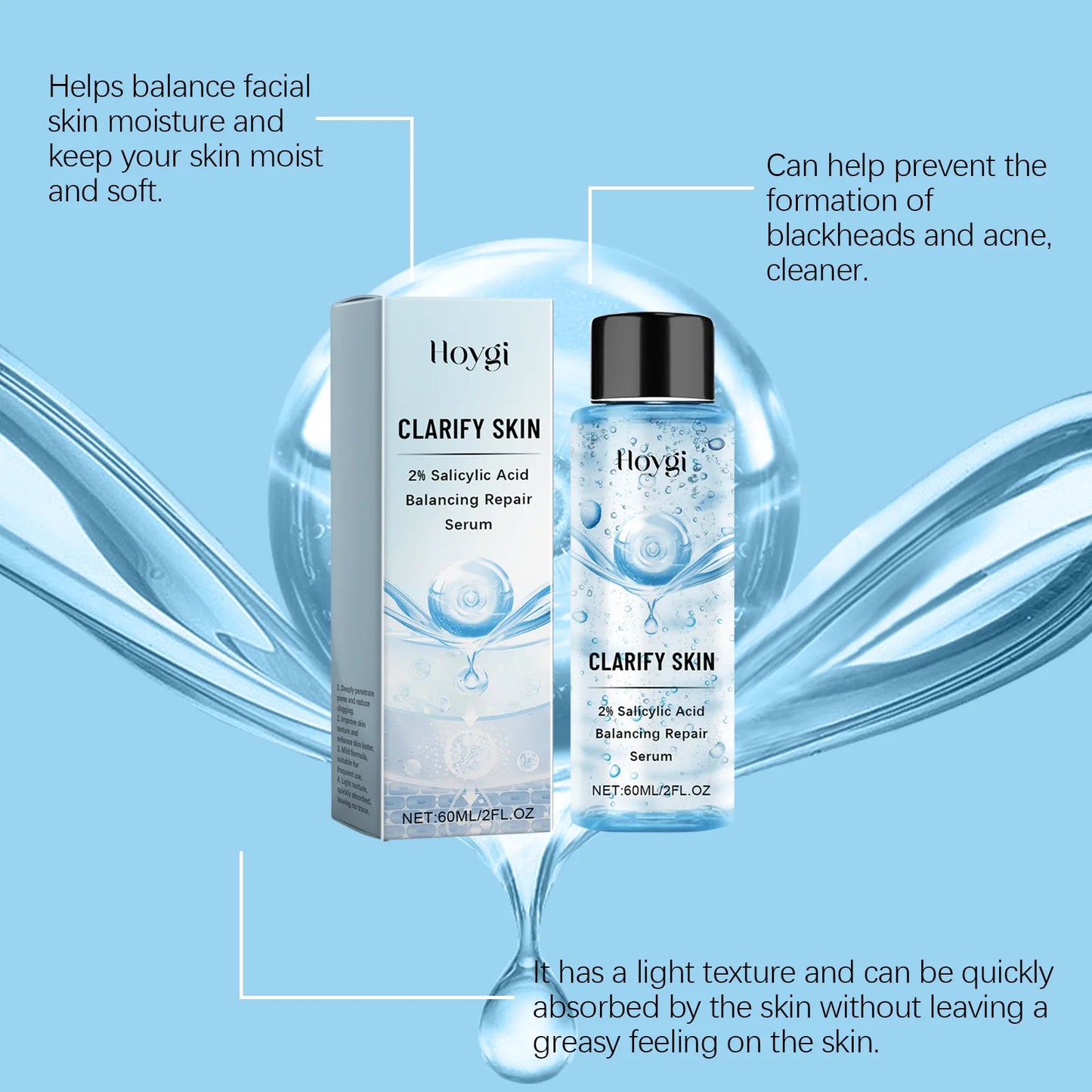 Anti-Aging & Pore-Minimizing Salicylic Acid Liquid – Oil Control & Hydrating, 60ml