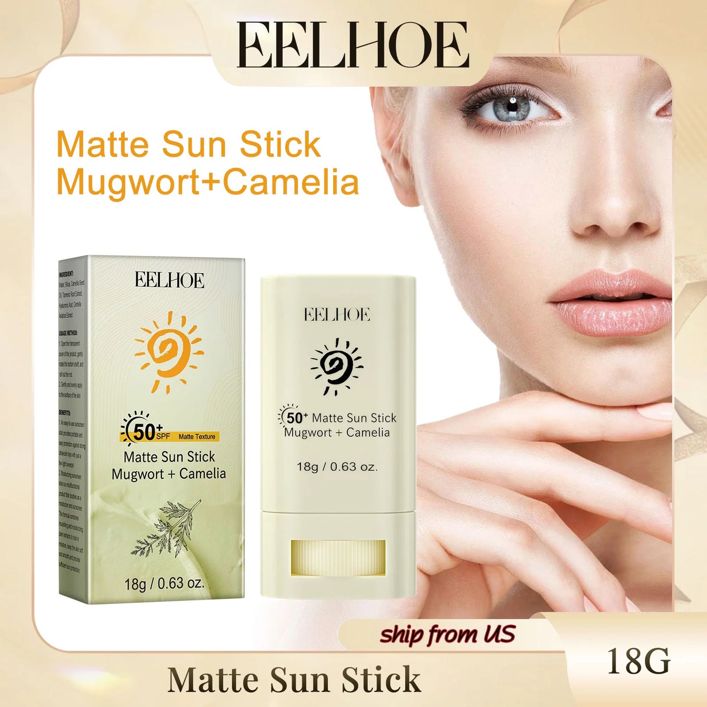 SPF50 Sunblock Stick Brightening, Hydrating & Portable Sunscreen