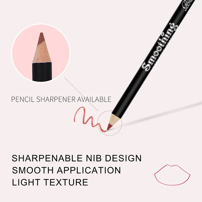 Matte Lip Liner Pencils (12 Shades) Precise, Bold & Long-Lasting Wear