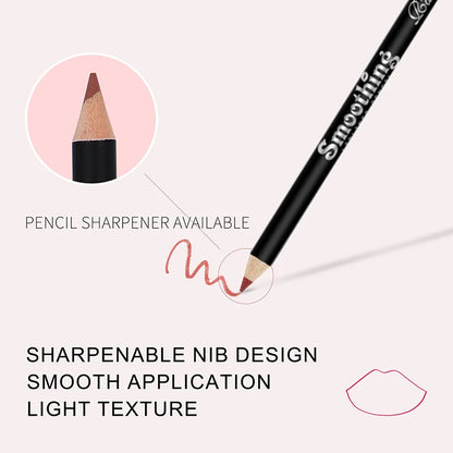 Matte Lip Liner Pencils (12 Shades) Precise, Bold & Long-Lasting Wear