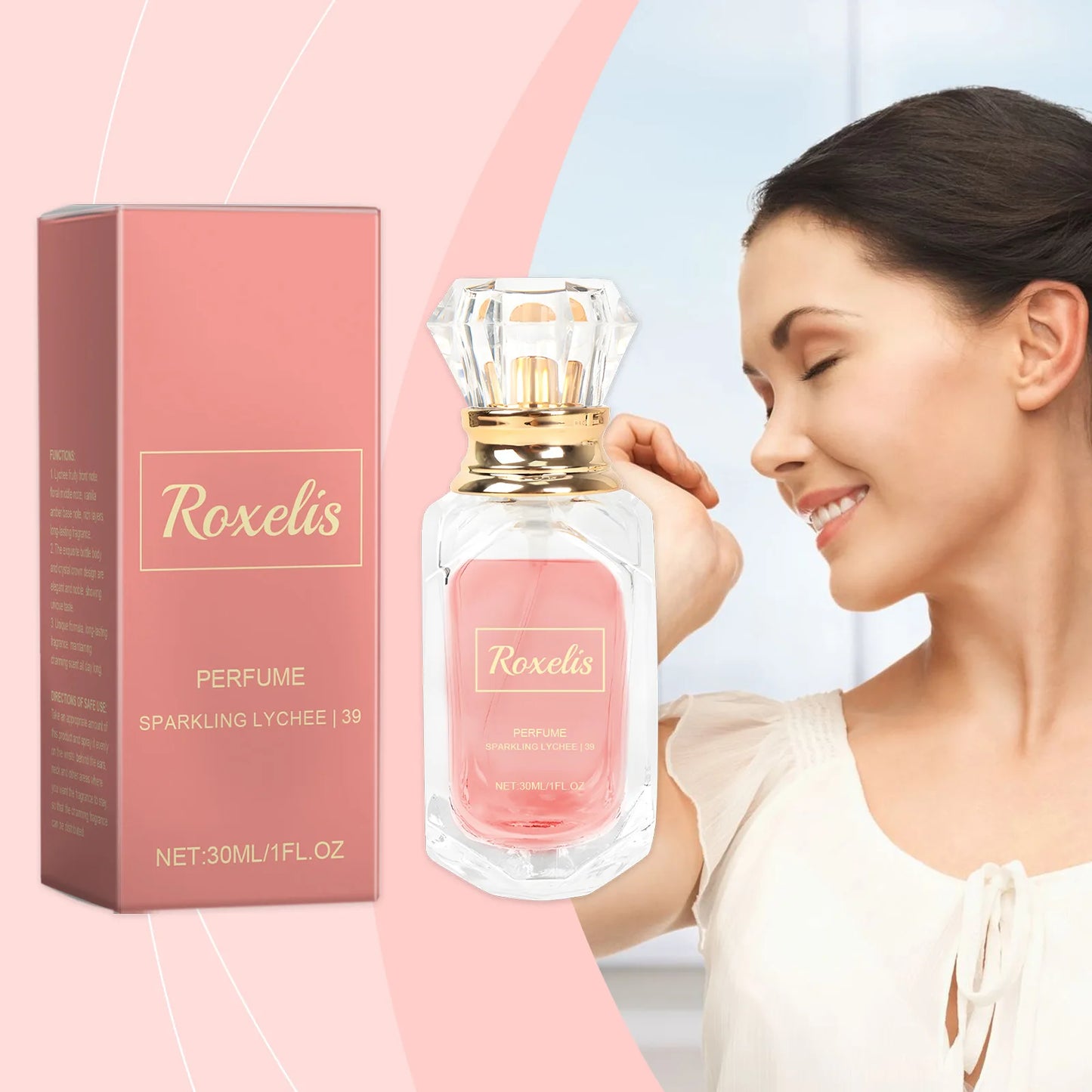 ROXELIS Sparkling Lychee Perfume Fresh Floral Fragrance for Modern Men, 30ml