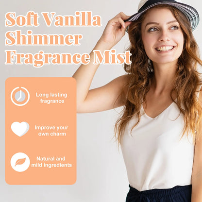 ROXELIS Soft Vanilla Shimmer Mist and Sweet Glow with Body Spray, 100ml