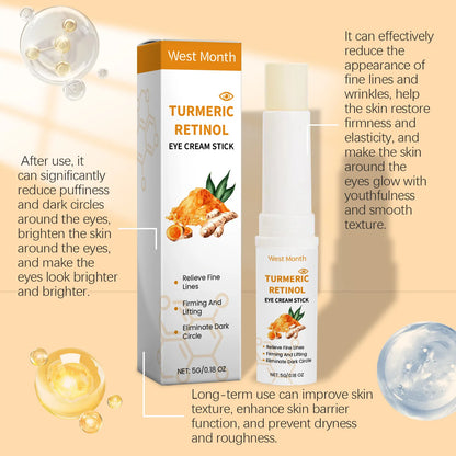 Turmeric & Retinol Eye Stick Reduces Puffiness and Dark Circles, 5g