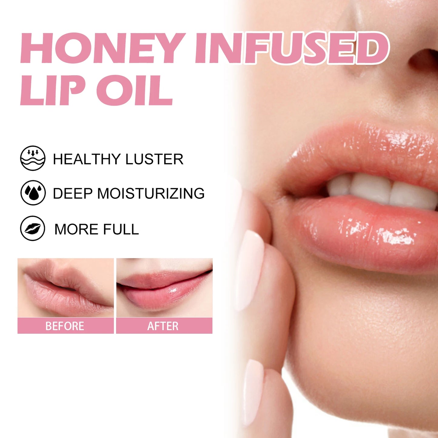 Honey Moisturizing Lip Oil Nourishing, Hydrating Shine, 2.5ml