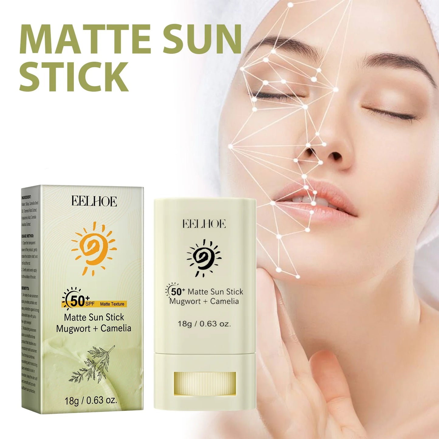 SPF50 Sunblock Stick Brightening, Hydrating & Portable Sunscreen