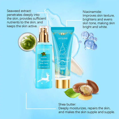 Jaysuing Body Spray and Moisturizer Set Lightweight Daily Hydration and Long-Lasting Fragrance