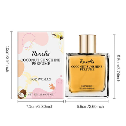 ROXELIS Coconut Sunshine Perfume Mist Tropical Summer Fragrance for Women, 50ml
