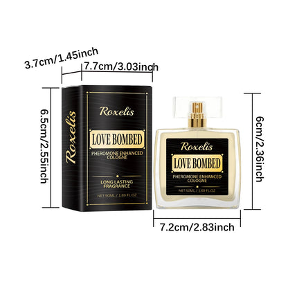 ROXELIS Men's Love Bombed Cologne Pheromone Infused, Bold & Long-Lasting, 50ml