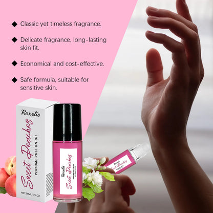 ROXELIS Pheromone Roller Perfume Sweet Peach Fragrance with Freshness, 30ml