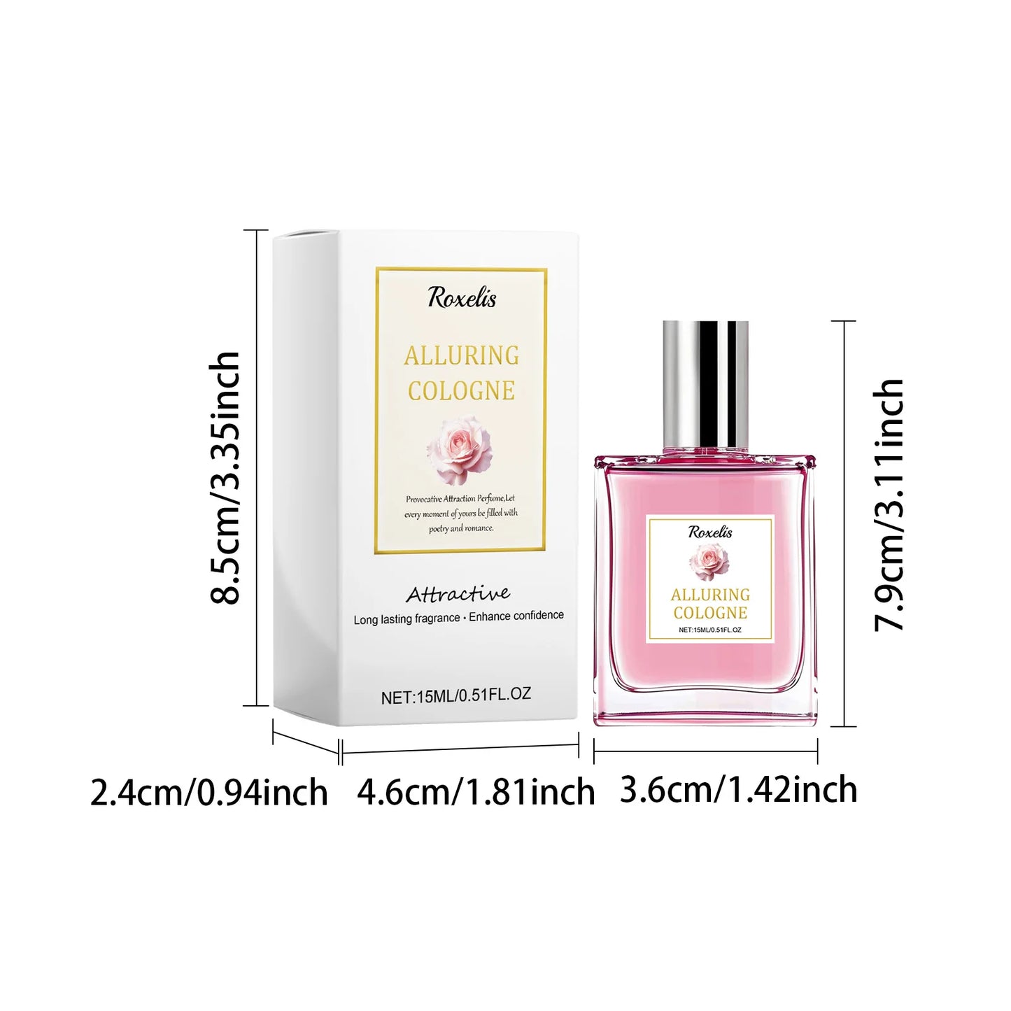 ROXELIS Alluring Perfume Mist Fresh, Romantic and Long-Lasting, 15ml