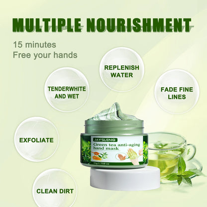Jaysuing Green Tea Hand Mask – Moisturizing & Anti-Wrinkle (50g)