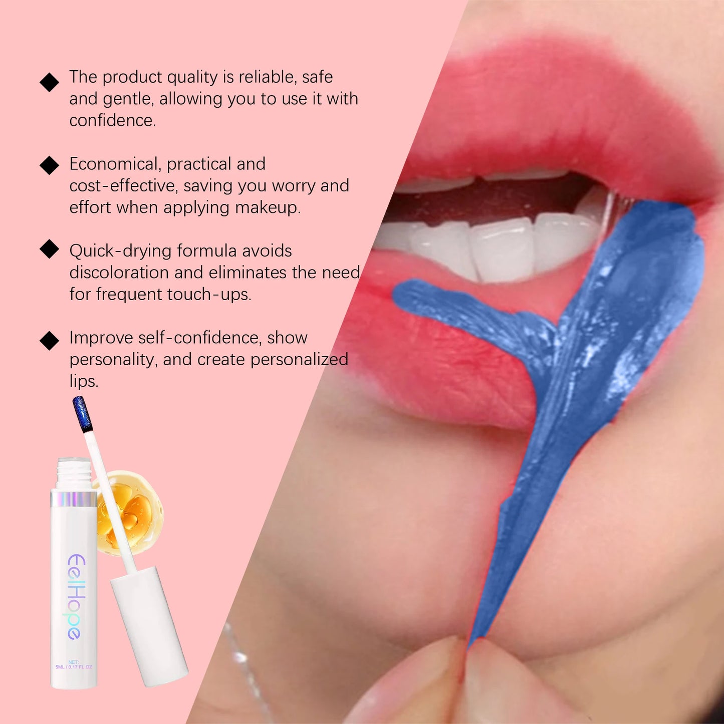 EELHOE Peel-Off Matte Lipstick Long-Lasting, Smudge-Proof, Vibrant Color