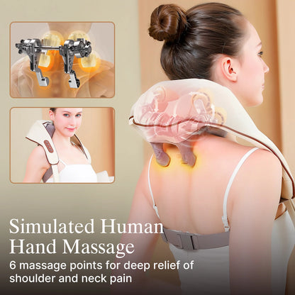 Cordless Neck & Shoulder Massager with Heat – Deep Tissue Pain Relief