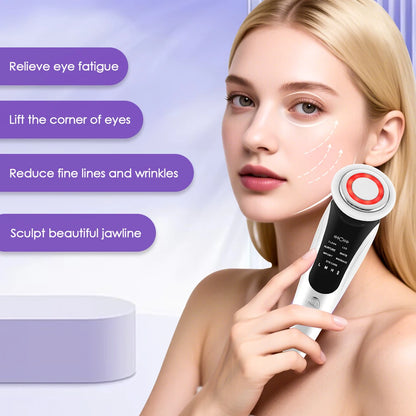 New 7-in-1 EMS Face Lift Device LED Light Heated Massager for Skin Tightening and Wrinkles