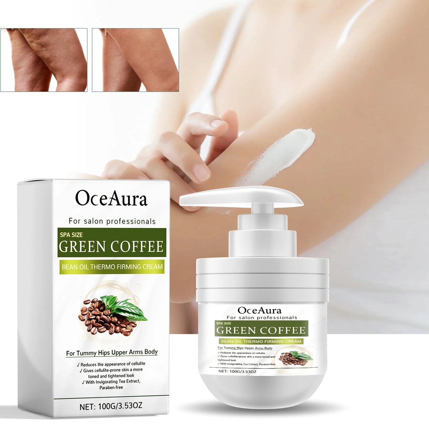 OceAura Thermo Firming Cream Cellulite Reduction, Skin Tightening & Contouring, 100g