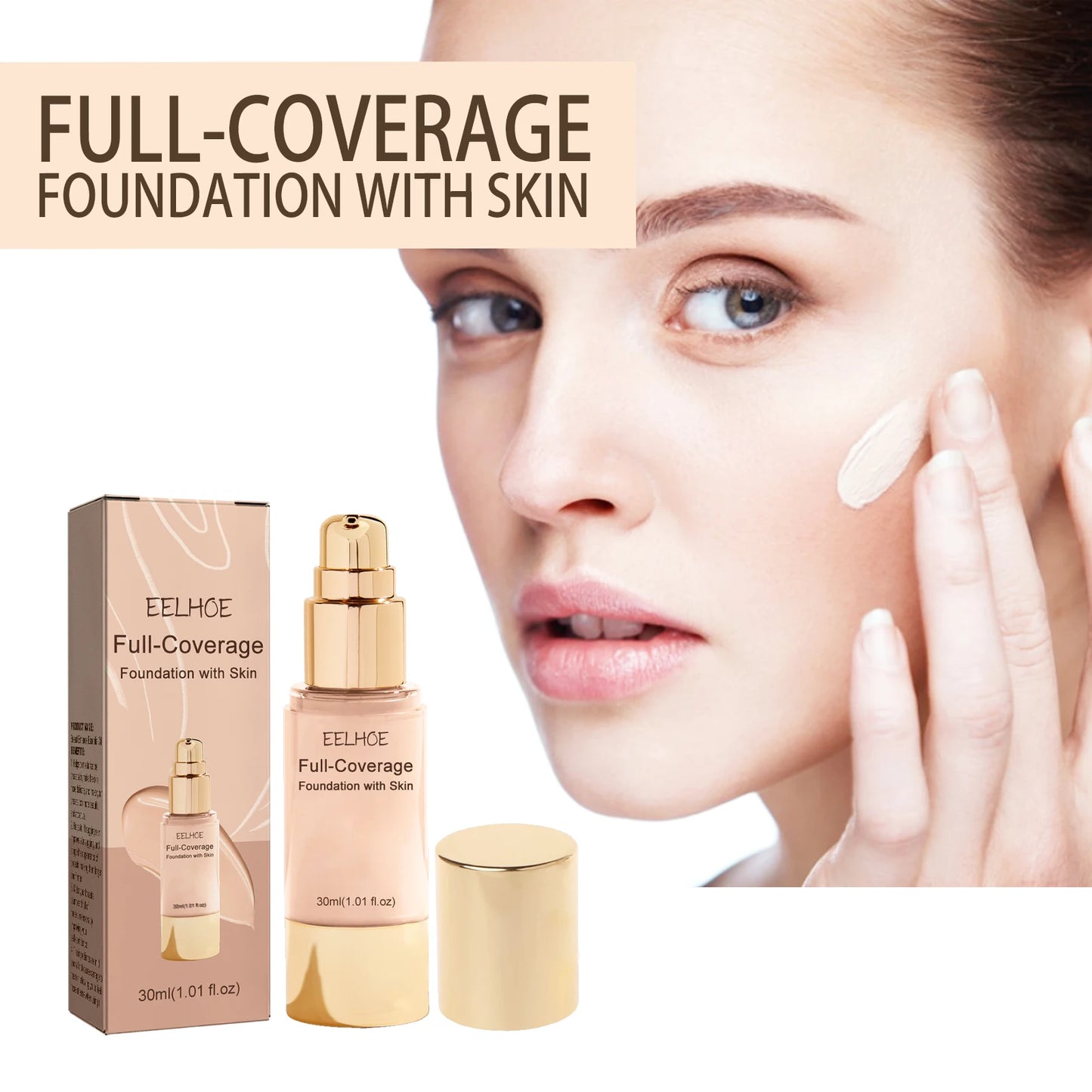 Oil-Control Liquid Concealer Foundation 30ml High Coverage & Hydrating