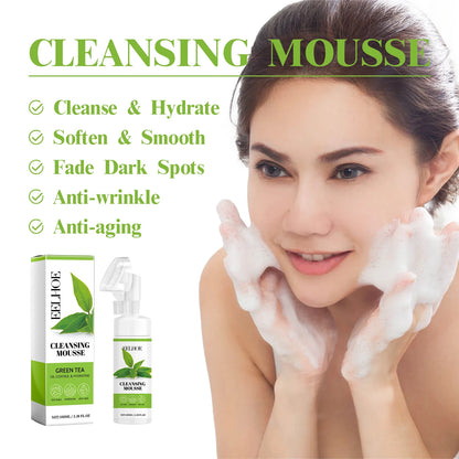 EELHOE Green Tea Cleansing Mousse Oil Control and Refreshing Cleanser, 100ml