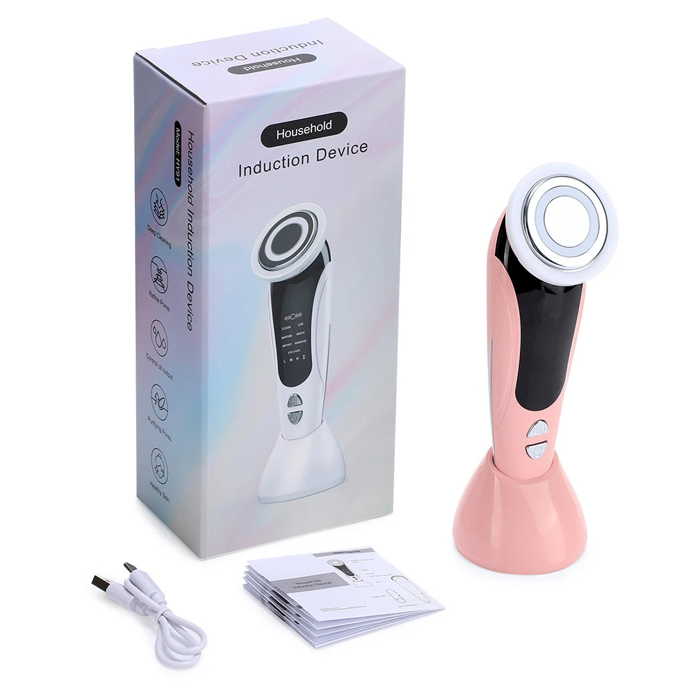 New 7-in-1 EMS Face Lift Device LED Light Heated Massager for Skin Tightening and Wrinkles