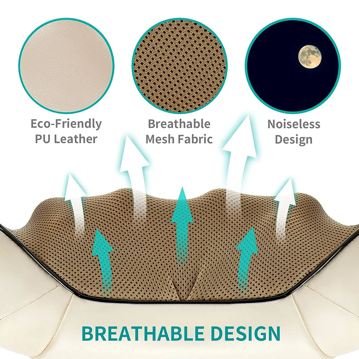 Nekteck Shiatsu Neck & Back Massager with Heat – Deep Tissue 3D Kneading