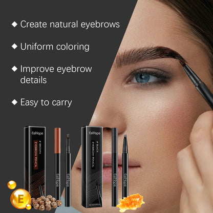 Natural Hair-Like Strokes Fine fork tip creates precise, realistic brow strokes