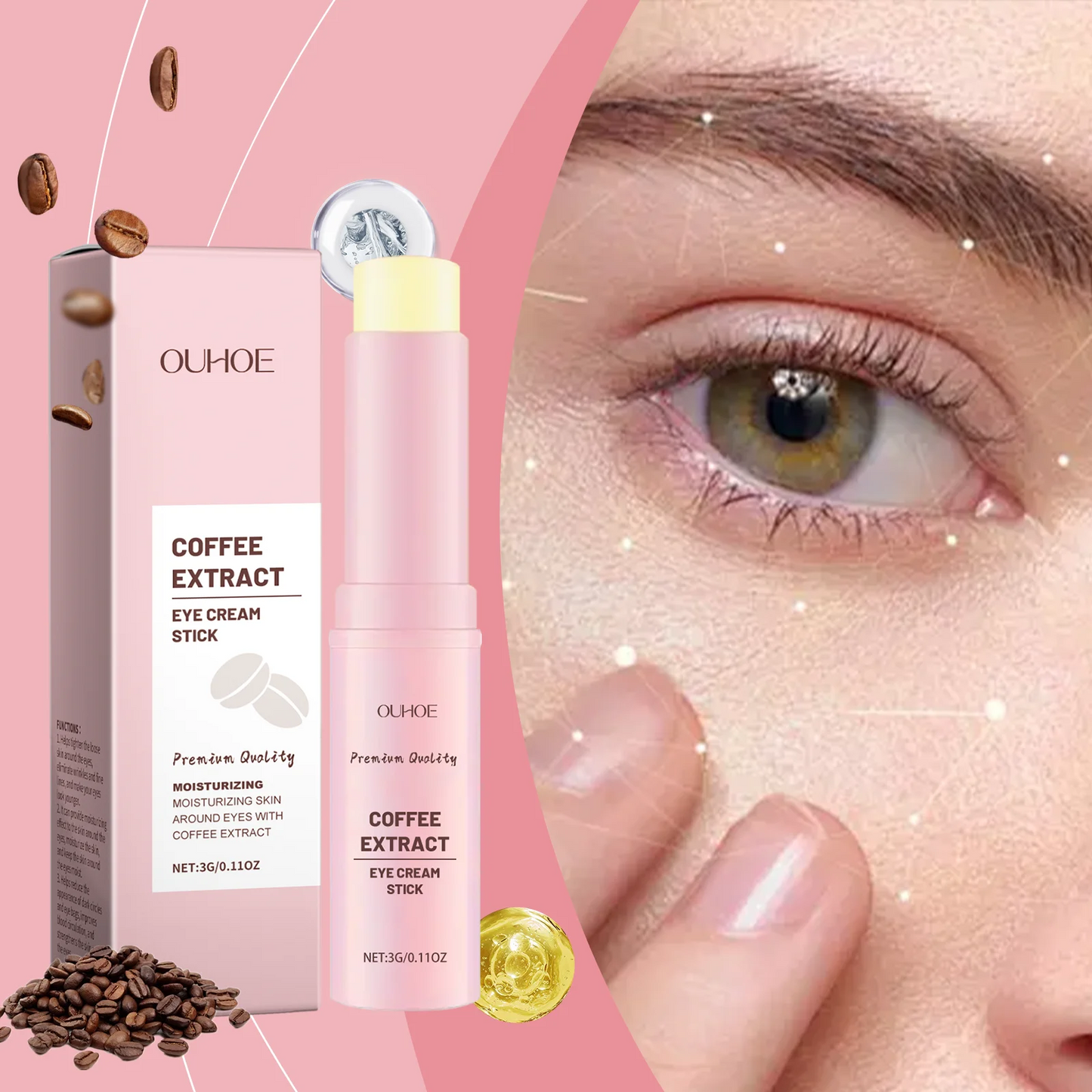 Energizing Eye Balm with Coffee Extract Reduces Puffiness and the Dark Circles