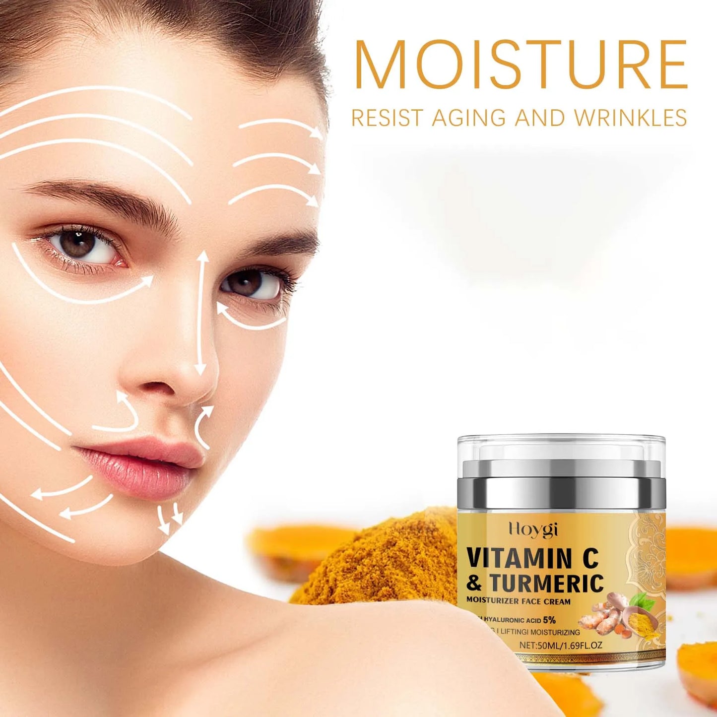 Hoygi Radiance Boost Cream – Vitamin C & Turmeric for Dullness, Spots & Wrinkles