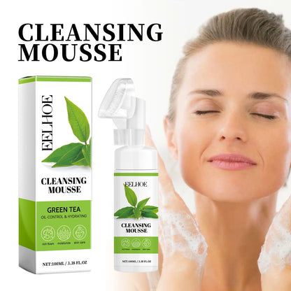 EELHOE Green Tea Cleansing Mousse Oil Control and Refreshing Cleanser, 100ml
