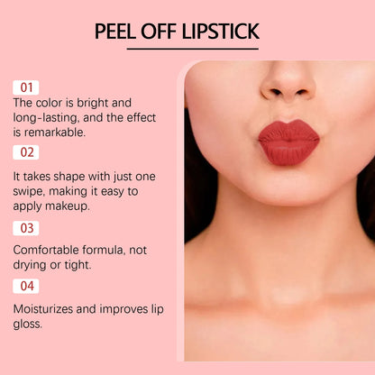 EELHOE Peel-Off Matte Lipstick Long-Lasting, Smudge-Proof, Vibrant Color
