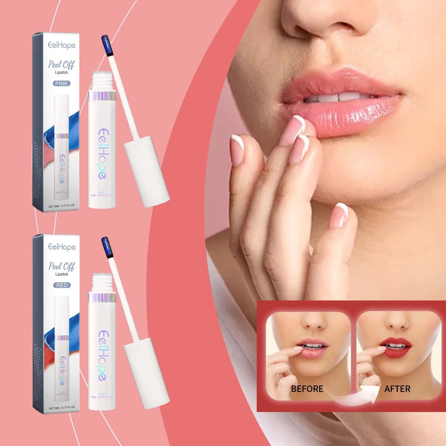 EELHOE Peel-Off Matte Lipstick Long-Lasting, Smudge-Proof, Vibrant Color