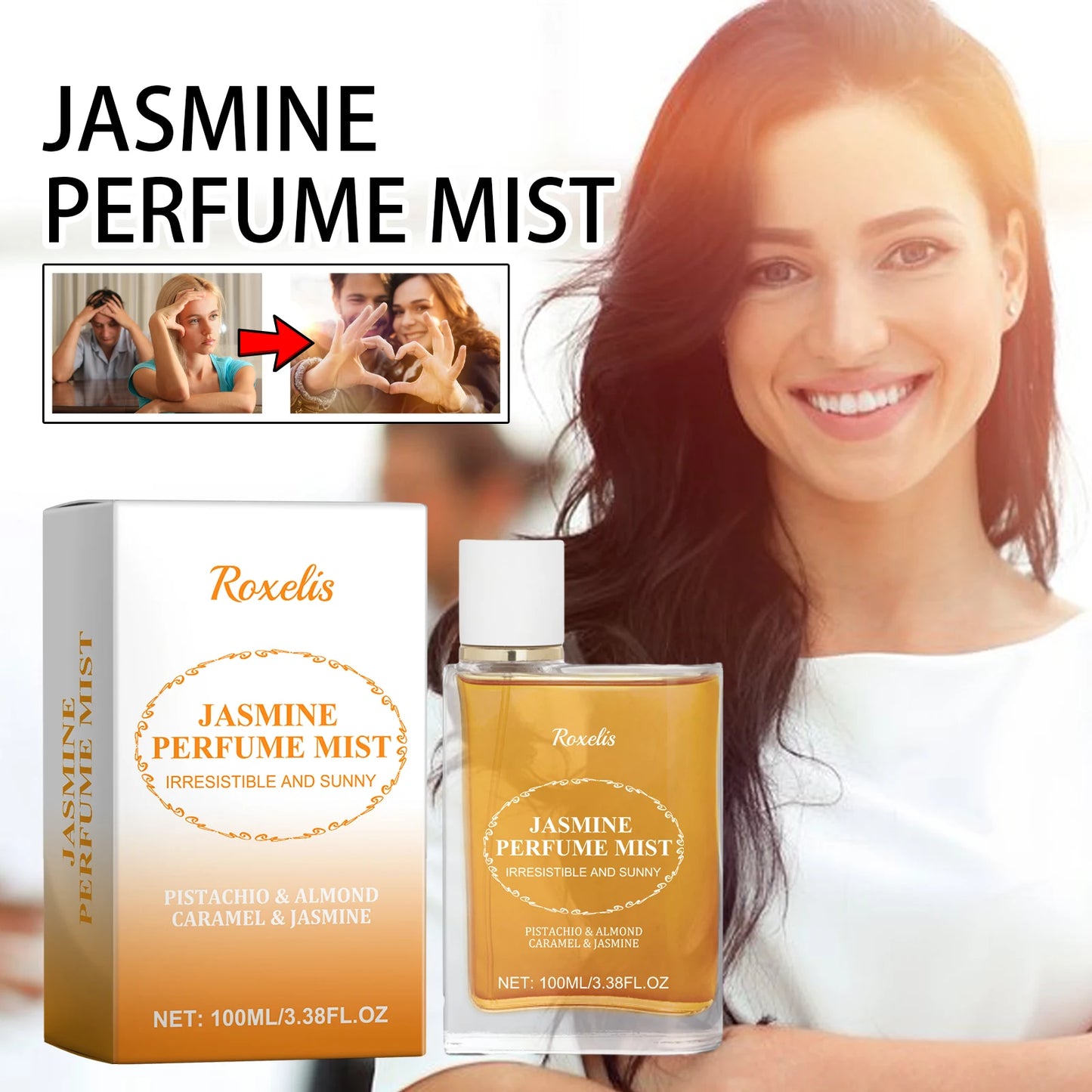 Roxelis Jasmine Perfume mist Body Spray Refreshing, Long-Lasting and 100ml