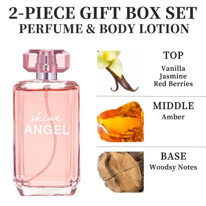Shine Angel Perfume and Lotion Gift Set Fragrant, Moisturizing and Elegant