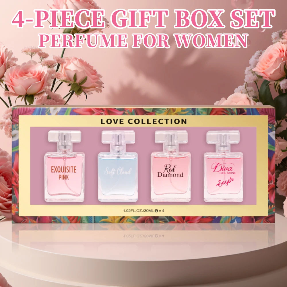 Victoria's Secret Love Collection 4-Piece Perfume Gift Set, and Elegant Long-Lasting