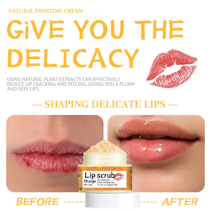 EELHOE Lip Scrub Orange Exfoliating, Moisturizing and Nourishing Care, 30g