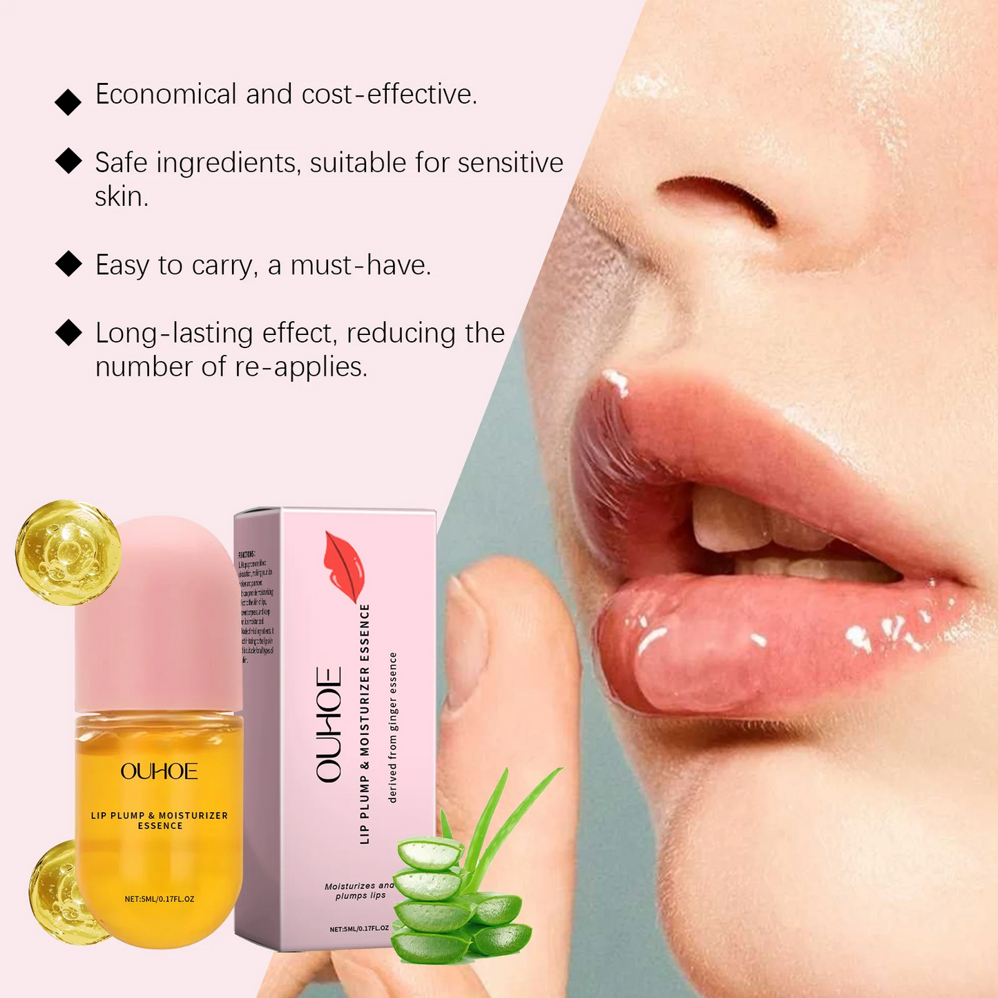 OUHOE Lip Plump & Moisturizer Volume, Repairing and Glossy Finish Essence