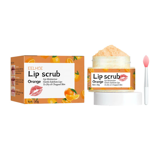 EELHOE Lip Scrub Orange Exfoliating, Moisturizing and Nourishing Care, 30g
