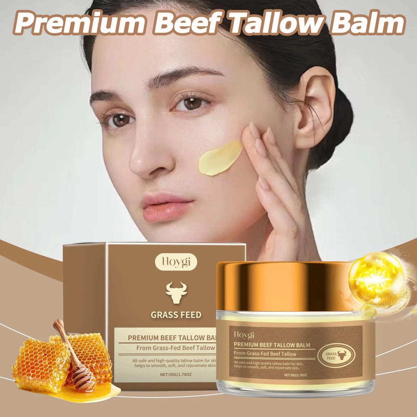 Hoygi Hydrating Face Cream 50g, Glycerin, Tallow and Honey Moisturizer