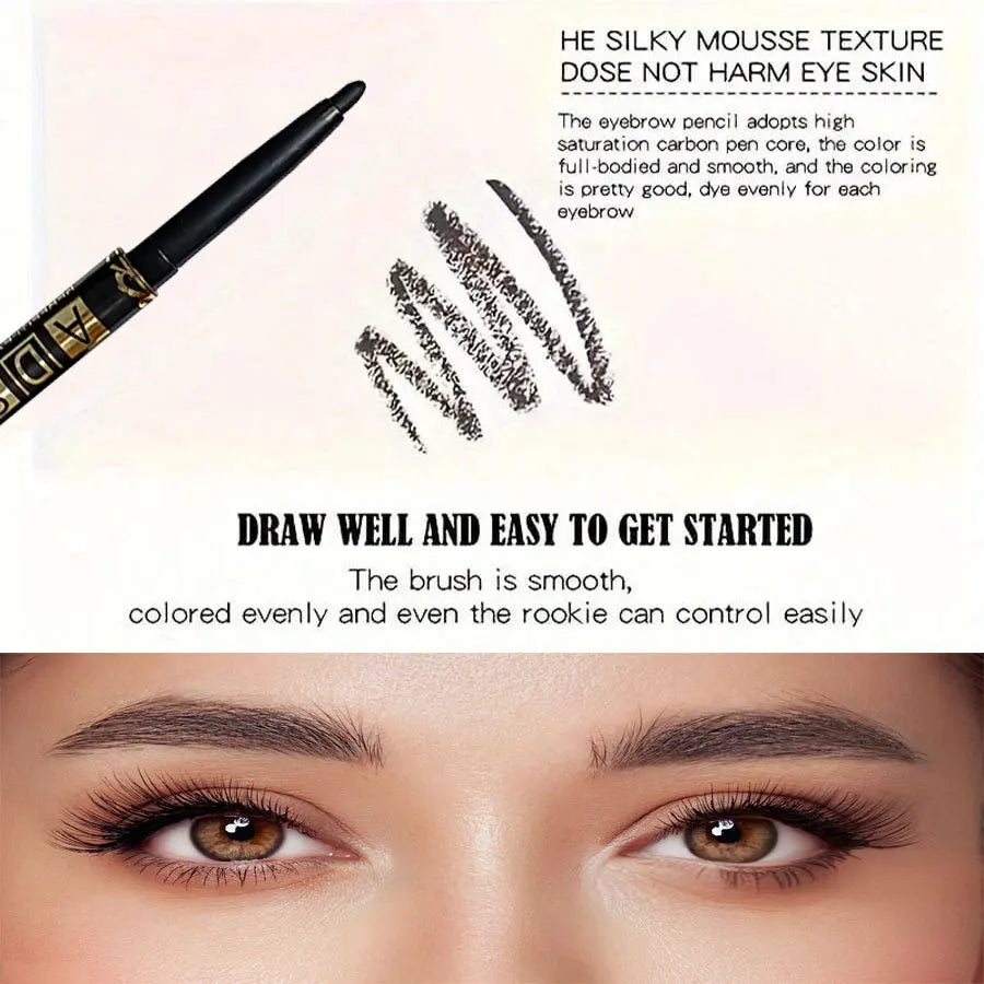 Three ADS Water proof Black Eyeliner Pencils