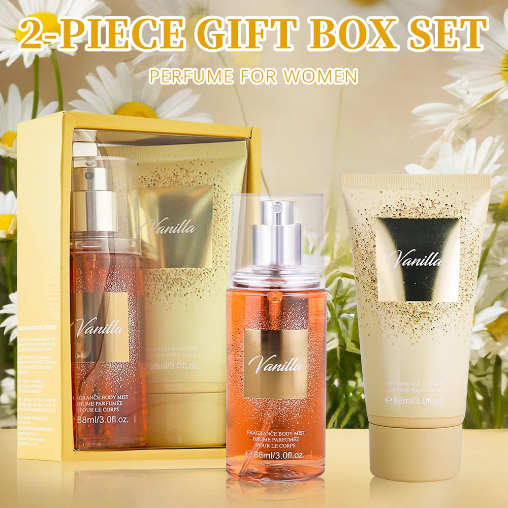 Vanilla Mist and Lotion Gift Set Hydrating, Sweet-Scented and Travel-Friendly