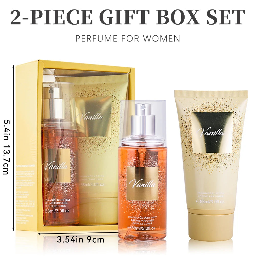 Vanilla Mist and Lotion Gift Set Hydrating, Sweet-Scented and Travel-Friendly
